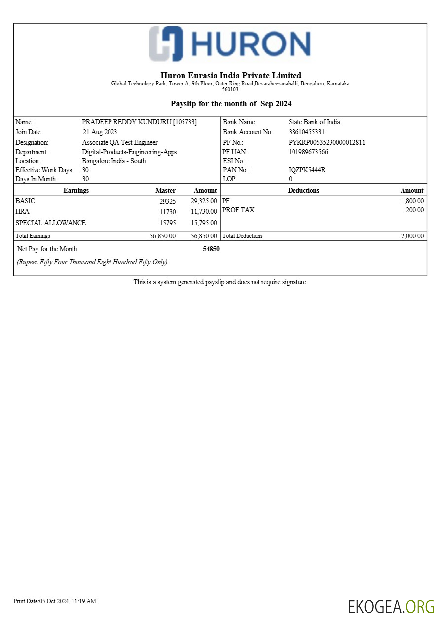 Modèle de fiche de paie Huron Eurasia India aux formats Word et PDF.pdf, 1